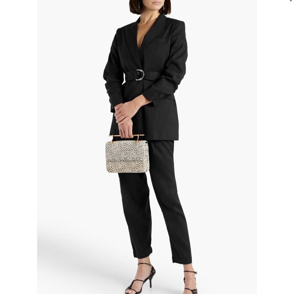 Derek Lam 10 Crosby Black Belted Blazer. Harrison Linen Blend NWOT. 6